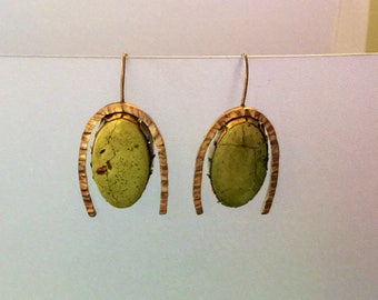 Sterling Silver dangle earrings with Cripple Creek Turquoise