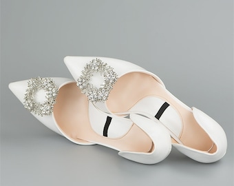 Flowers Square Rhinestone shoes clip / wedding shoes clip
