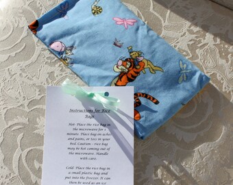 Children's Rice Bag, Therapeutic Rice Bag, Boo Boo Bag, Winnie the Pooh, Kid, Blue, Boy, Girl, Small