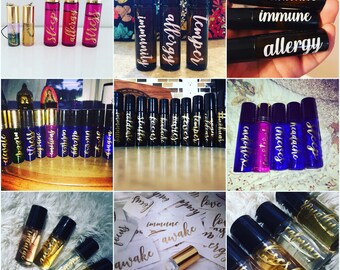 Essential oil labels-aromatherapy labels-decal labels-10mL labels-bottle labels- roller labels