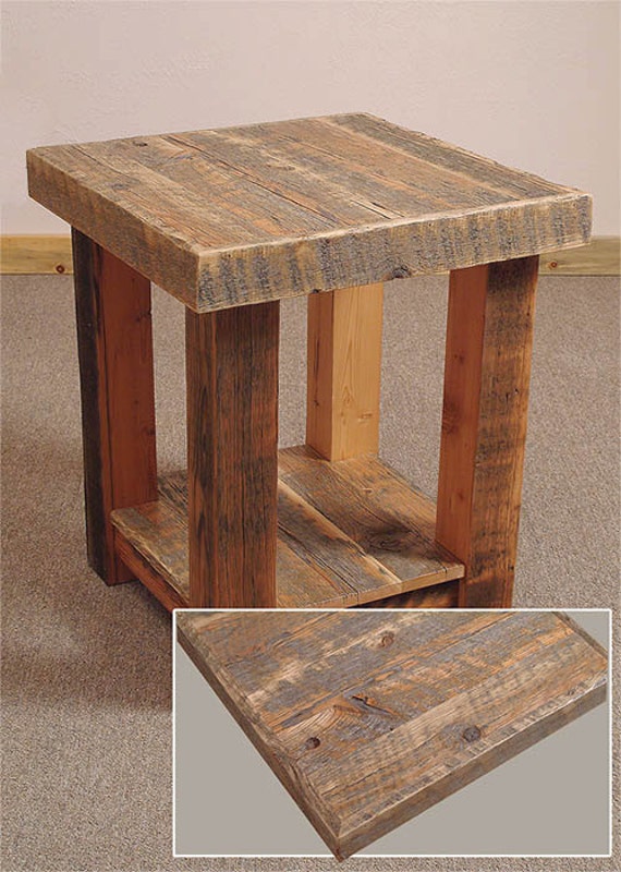 Reclaimed barn wood Rustic Heritage End Table