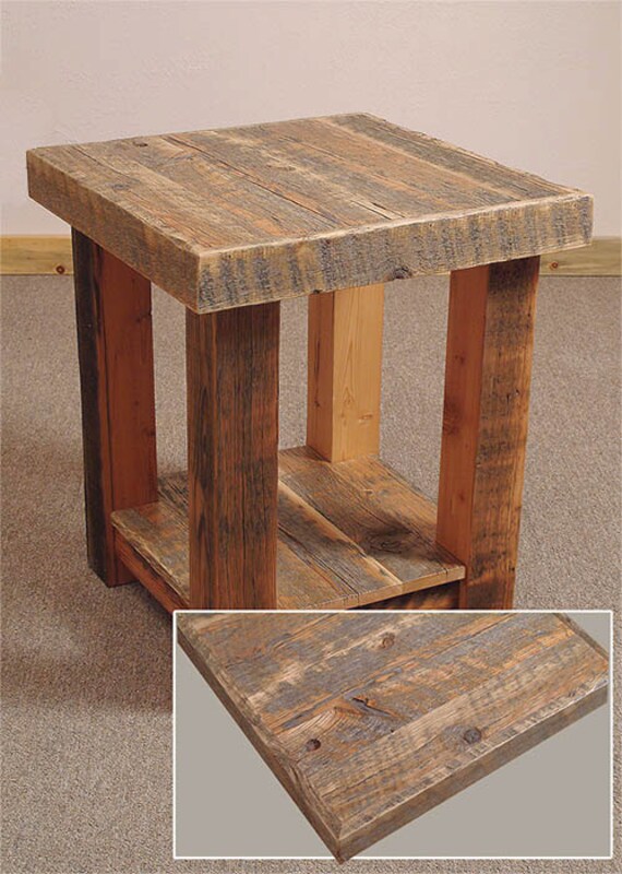 Reclaimed barn wood Rustic Heritage End Table