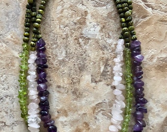 Triple Gemstone Necklace