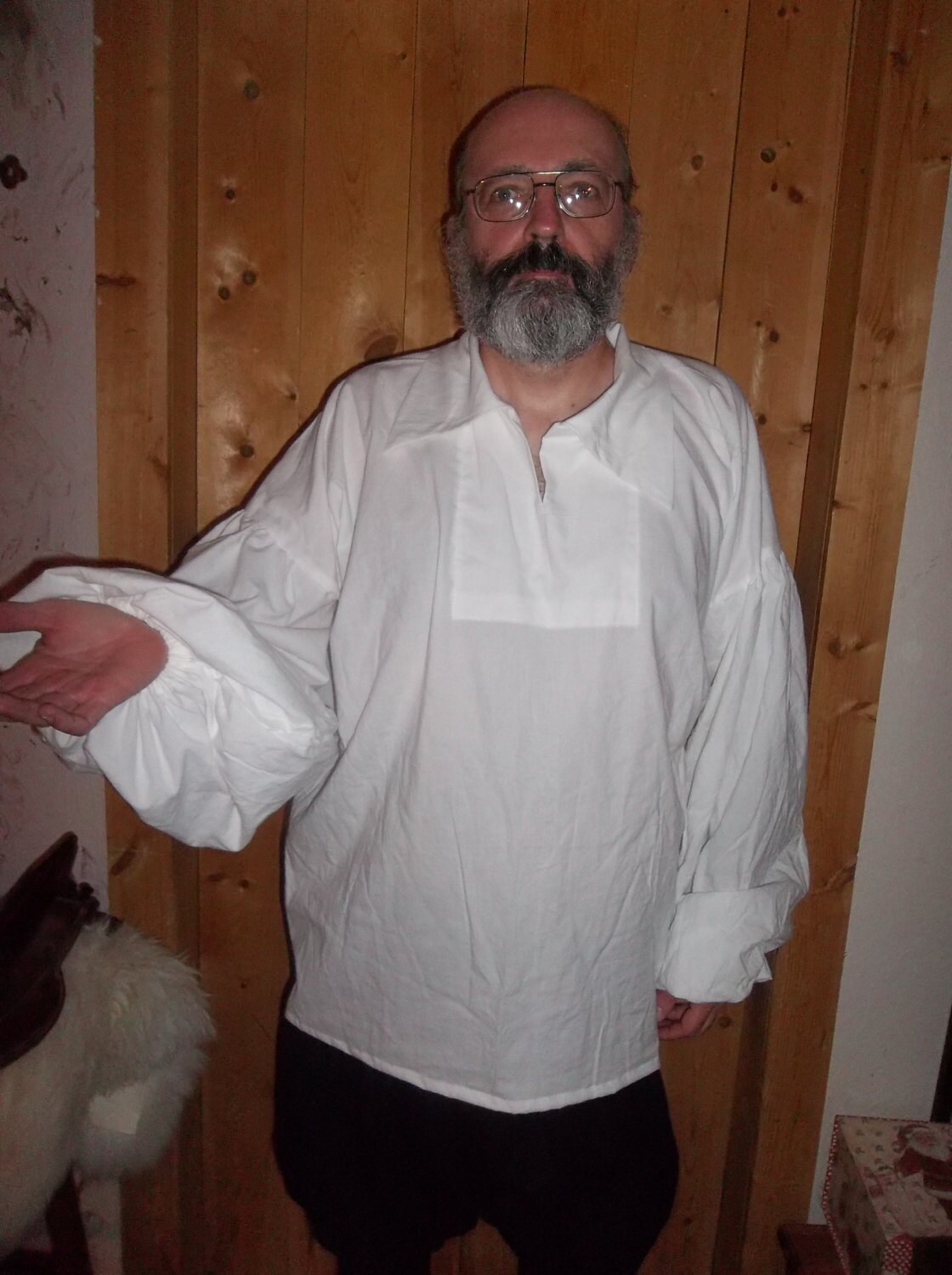 white muslin shirt