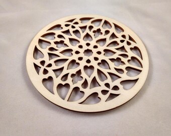 MAXTIE Wooden Flower Coasters (set of 5)