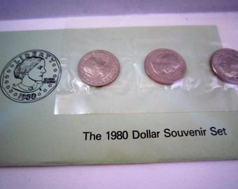 1980 - P, D, S - Susan B. Anthony Dollar Souvenir Set
