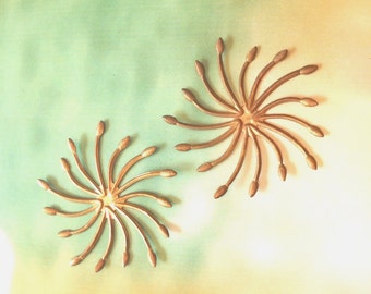 Large metal star flower brass stamping, no hole, 2