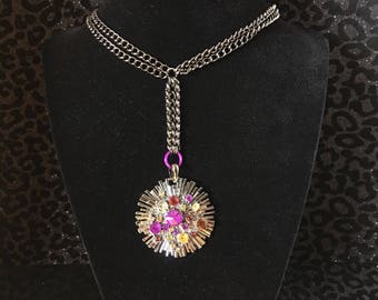 Jeweled sunburst necklace