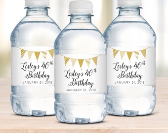 Emoji Birthday Water Bottle Labels Birthday Water Bottle