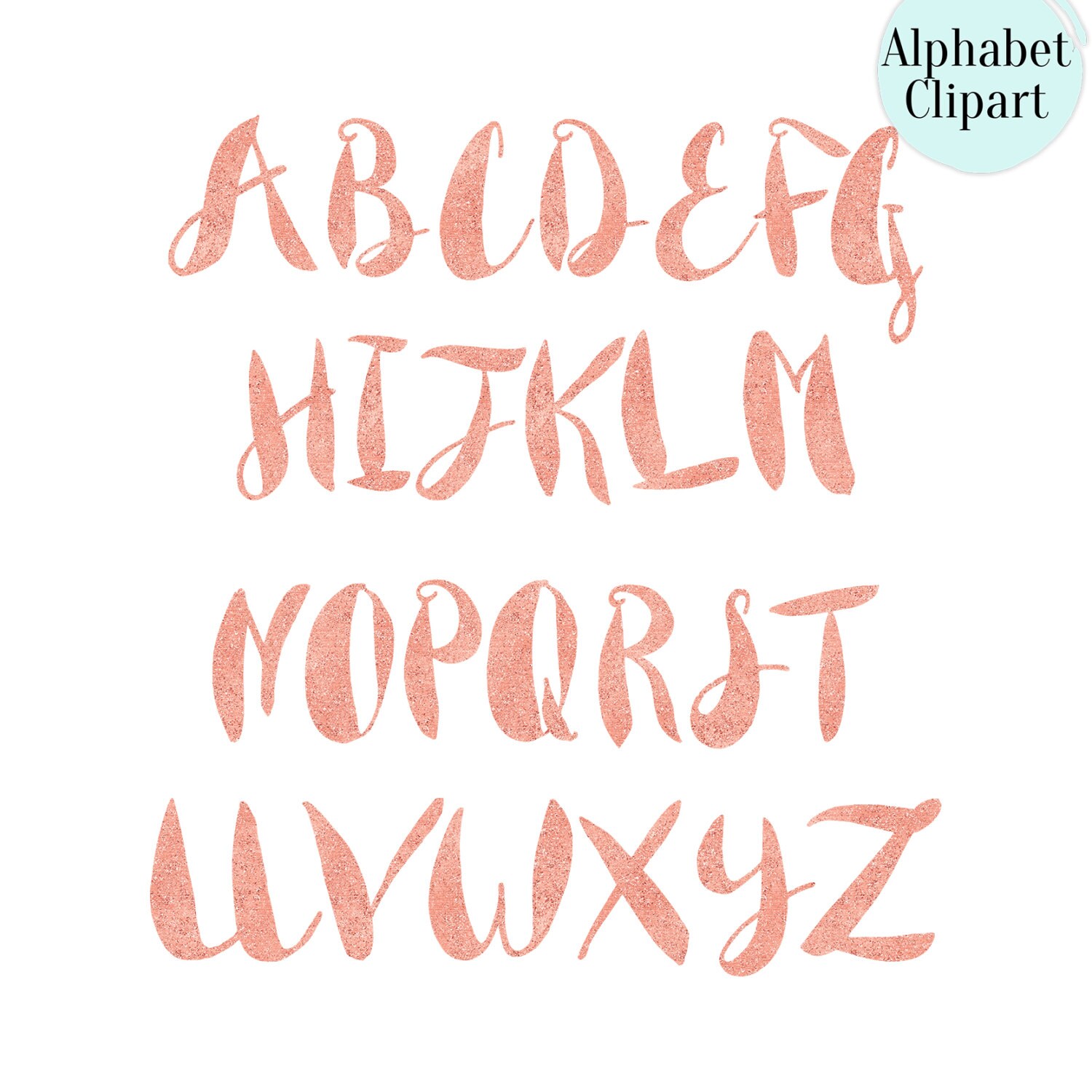 buy 2 get 1 free rose gold alphabet clipart digital rose