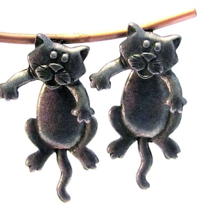 Hanging Cat Pierced Earrings