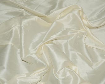 55" Wide - IVORY Premium Faux Silk Fabric - Shantung Dupioni Faux Silk Fabric - By the Yard