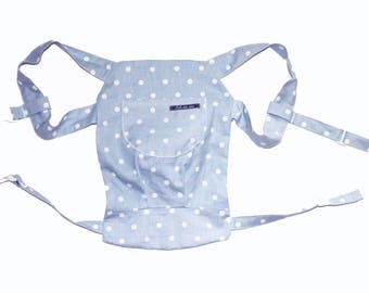 Doll Bear/Doll backpack dots light blue