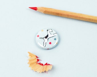 Flying Fox Terrier Dog Button Badge