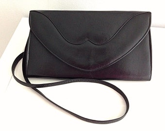 Vintage 80s Black Schoulder Bag Handbag