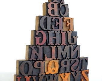 A to Z - Vintage Letterpress Wood Type Collection - VG01