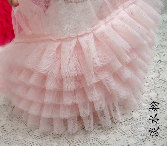 light pink ruffled tulle trim, ruffled lace trim, tutu dress fabric ... light pink ruffled tulle trim, ruffled lace trim, tutu dress fabric, ruffle mesh lace, baby girl dress, prop dress