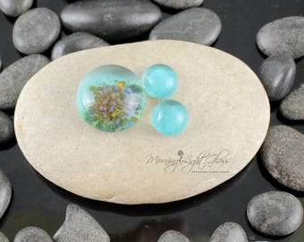 Aruba Waters Set - Lampwork Glass Cabochon - 16mm - Jewelry Making Supply