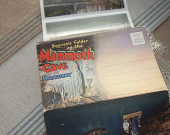 Vintage folding set of postcards of Kentucky, Souvenif Folder of the Mammoth Cave of Kentucky 18 photos,