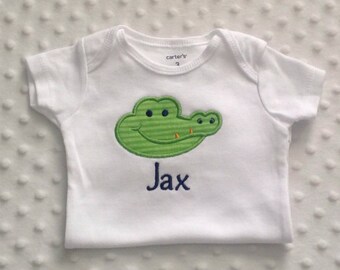Baby Boy Personalized Alligator Bodysuit