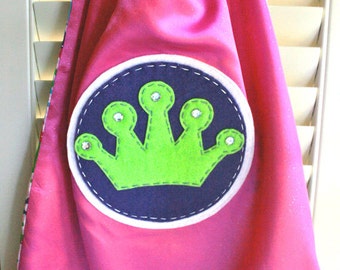 PINK Girls Princess Superhero Cape - Perfect Christmas Gift-PERSONALIZE/CUSTOMIZE - Superhero Princess Birthday Party