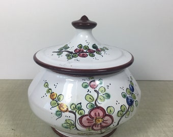 Sugar Bowl, Ceramic Sugar bowl, Flowered sugar bowl, Cute sugar bowl, shabby chic sugar bowl