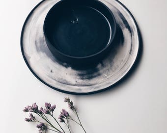 ceramic plate, minimal plate, serving plate, modern plate, pottery plate, gift for her