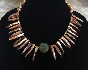 Mother of Pearl Spike Necklace