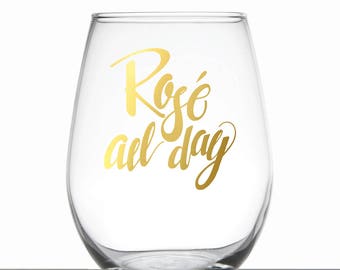 Rosé all Day Gold Foil Glass
