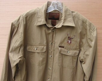 Vintage Men's Deer Hunting Shirt, XL Button Up Shirt, Gift for Husband, Hunter Sportsman, Camping, Men's Clothing