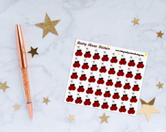 Boxing Gloves Planner Stickers, Boxing Stickers, Sport Stickers, Workout Stickers, Vinyl Stickers