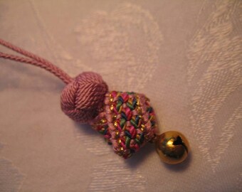 Good Luck Love and Friendship Knot Amulet Talisman Omamori Pink Keychain Cell Phone Charm