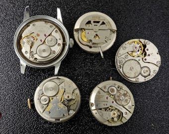 5 Steampunk Watch Movements, Steampunk Supplies, Free Shipping