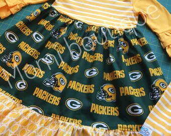 Green bay Packers football dress Momi boutique custom dress