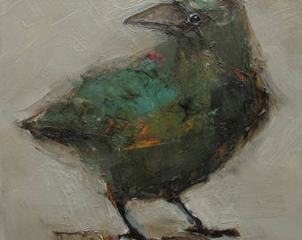 CROW RAVEN Black BIRD Colette W. Davis Art Giclee print
