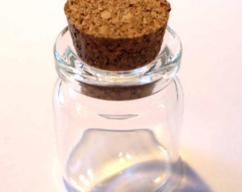 1 mini glass bottle and Cork AC332 25x20mm
