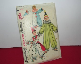 Vintage Children's Sewing Pattern, "Simplicity #4864" , Clown Costumes