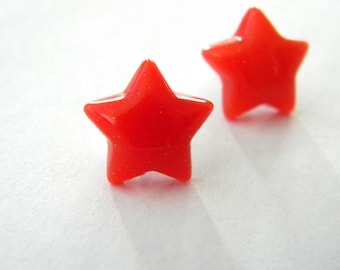 Red Star Post Earrings Stud Earrings 13mm