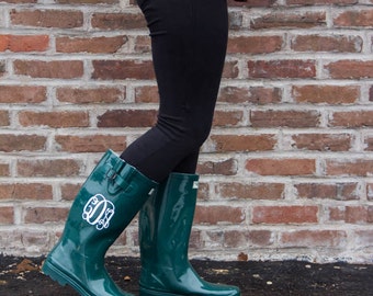 Aqua Green Rainboot- SororityGift, Bridesmaid Gift, Graduation Gift, Birthday Gift, For Her, Personalized Rain Boots, Monogram, Rainwear