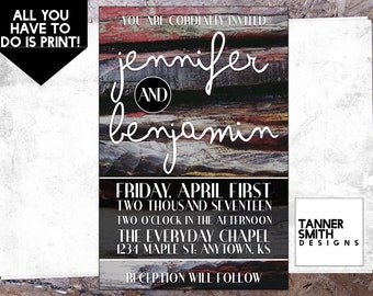 Wedding Invitation Digital Download Textured Background | TANNER SMITH DESIGNS