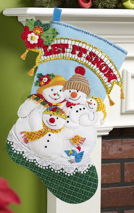 Bucilla Let It Snow 18 Christmas Stocking Felt Applique