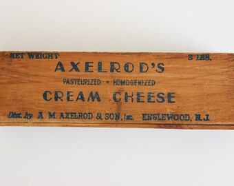 Vintage Wooden Axelrod's Cream Cheese Box