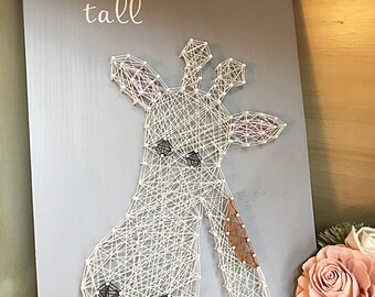 String art giraffe ~ nursery wall art ~ nursery decor ~ personalized baby gifts ~ giraffe baby shower ~ birthday sign ~ giraffe gift