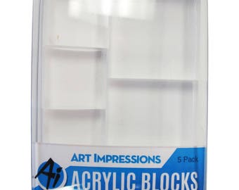 Art Impressions Acrylic Block Set - Acrylic Block - Set of 5 - Stamping, Stamp Block