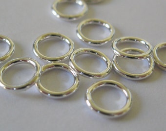 25 Closed Jump Rings 6mm 20 Gauge Sterling Silver Leather Jewelry Craft Finding