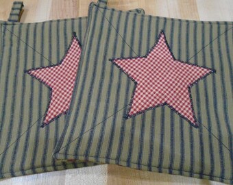 Handmade Hot Pads, Pot Holders,Primitive Hot Pads,Country Hot Pads, Country Pot Holders, Pot Holder,Hot Pad,Homespun Hot Pads,Homespun