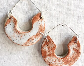 Cinnamon, Side Hook Earrings with Sterling Silver Findings