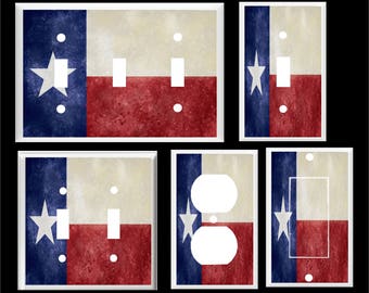 Texas State Flag Light Switch Cover Plate or Outlet Home Decor Free Shipping in U.S.!!! You pick plate size