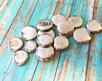 Organic Pewter Pebbles - Pewter Stamping Blanks - Metal Stamping Blanks