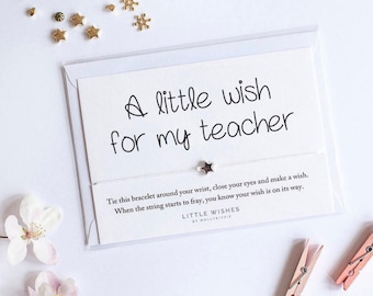 teacher gift, wish bracelet, teacher appreciation gift, teacher gift, teacher thank you, teacher wish bracelet,